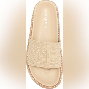 J/Slides NYC Woven Slide Sandals Beige Size 8 (NWOB)